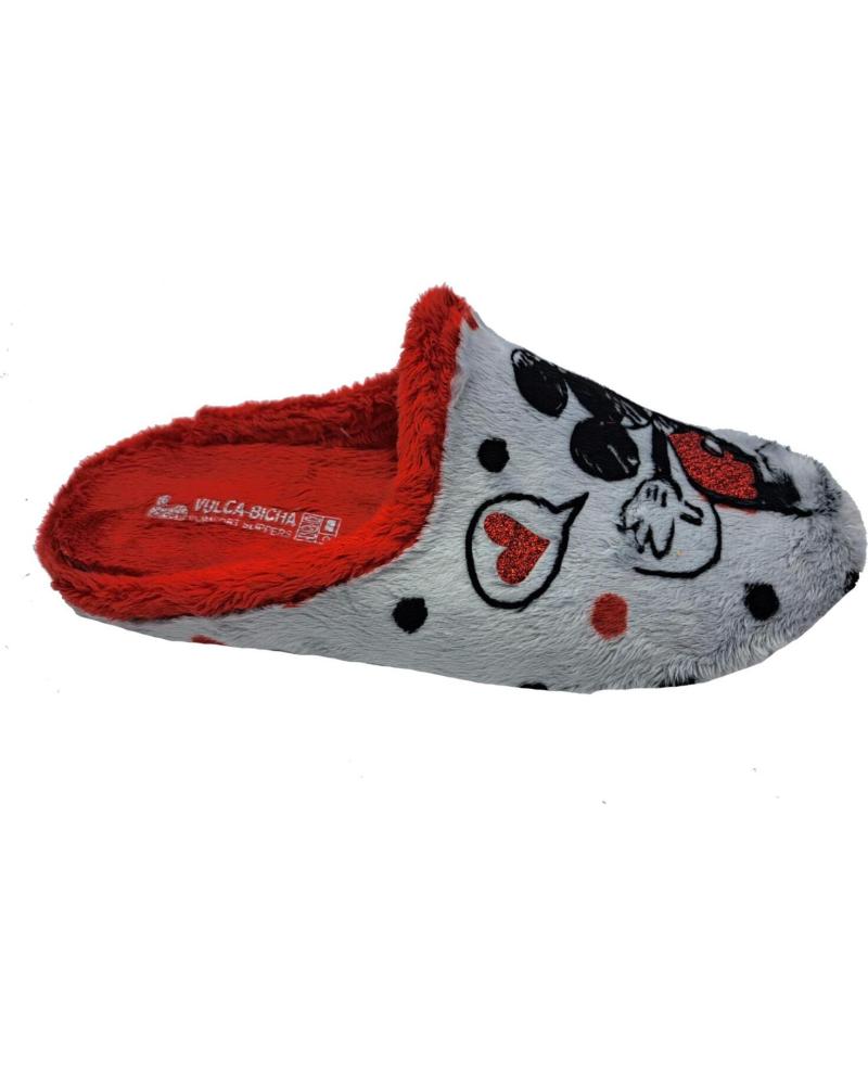 Calzado de casa de Mujer y Niña VULCA-BICHA ZAPATILLA RATON ROJO