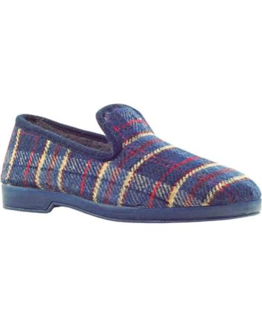 Calzado de casa de Hombre JAVER ZAPATILLA CUADROS MARINO
