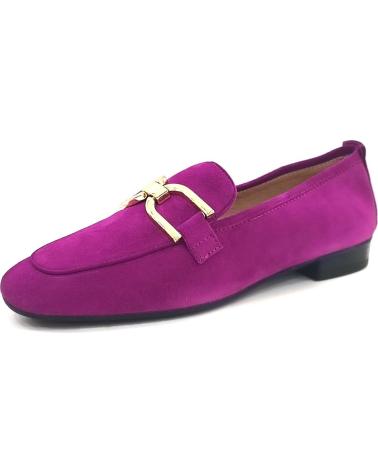 Zapatos de Mujer unisa ZAPATO MOCASIN DE ANTE CON SUELA DE GOMA MAGENTA
