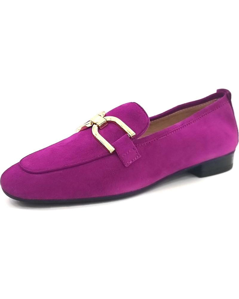 Zapatos de Mujer unisa ZAPATO MOCASIN DE ANTE CON SUELA DE GOMA MAGENTA