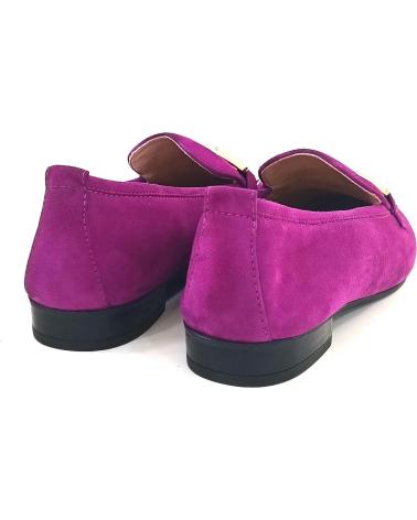 Zapatos de Mujer unisa ZAPATO MOCASIN DE ANTE CON SUELA DE GOMA MAGENTA