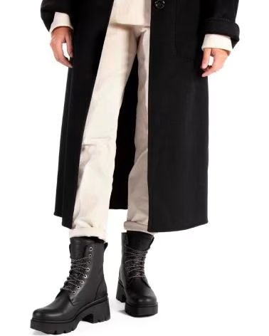 PANAMA JACK PORTY B1 STIEFELETTEN AUS SCHWARZEM LEDER MIT FELLFUTTER - REF 10121 NEGRO