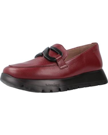 Mocasines de Mujer WONDERS ZAPATO MOCASIN DE PIEL CON SUELA DE GOMA VINO