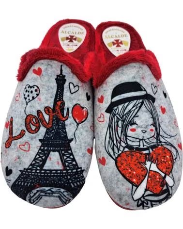 Hausschuhe für Damen  ZAPATILLA CASA ABIERTA ROJO
