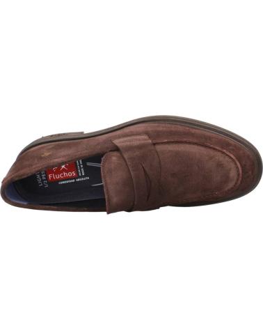 Schuhe für Herren FLUCHOS BELGAS F0633 DERBIES PIEL AFELPADO CAFE