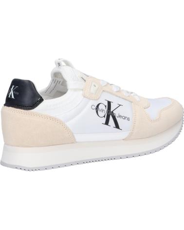 Zapatillas deporte de Mujer CALVIN KLEIN YW0YW00840 SOCK LACEUP 03A BRIGHT WHITE-CREAMY WHITE-BLACK