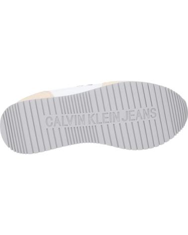 Zapatillas deporte de Mujer CALVIN KLEIN YW0YW00840 SOCK LACEUP 03A BRIGHT WHITE-CREAMY WHITE-BLACK