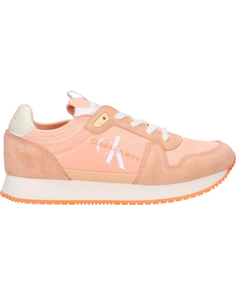 Zapatillas deporte de Mujer CALVIN KLEIN YW0YW00840 SOCK LACEUP 0JL APRICOT ICE-BRIGHT WHITE