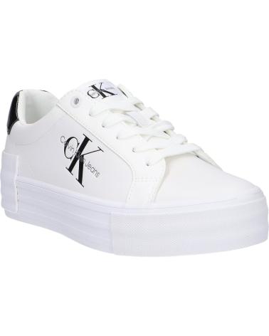 Zapatillas deporte de Mujer CALVIN KLEIN YW0YW01294 BOLD VULC FLATF 01W BRIGHT WHITE-BLACK