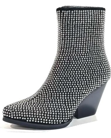Stivaletti per Donna NOA HARMON BOTIN FABRICADO EN TEXTIL CON CRISTALES CON TACON CUBANO NEGRO