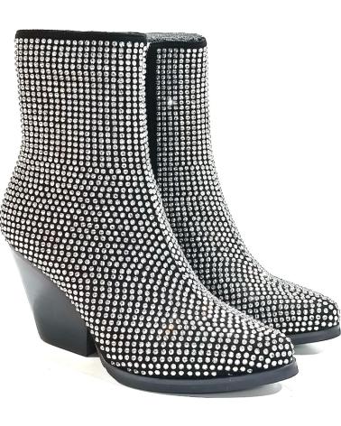 Stivaletti per Donna NOA HARMON BOTIN FABRICADO EN TEXTIL CON CRISTALES CON TACON CUBANO NEGRO
