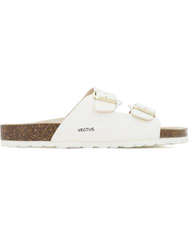 VEGTUS GOBI WHITE - SANDALI BIANCHI CON SUOLA IN SUGHERO WHITE
