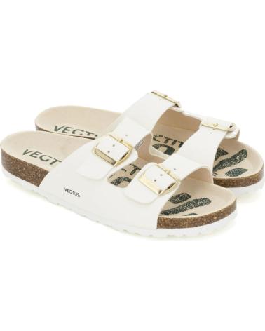 VEGTUS GOBI WHITE - SANDALI BIANCHI CON SUOLA IN SUGHERO WHITE