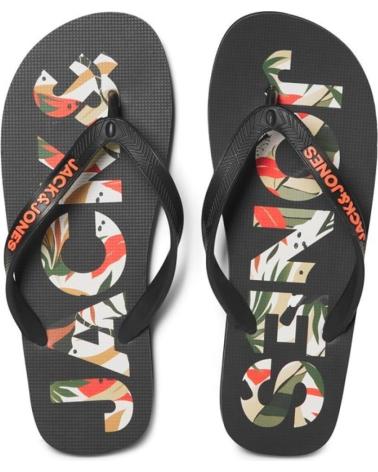 Chanclas de Hombre JACK AND JONES CHANCLA JACK JONES JFWLOGO PALM PRINT FLIP FLOP 12230642 NEG VARIOS COLORES NEGRO