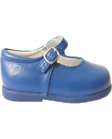Zapatos de Niña  BAMBINELLI 457 MERCEDITAS PIEL CON HEBILLA AZUL