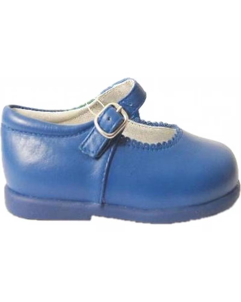 Zapatos de Niña  BAMBINELLI 457 MERCEDITAS PIEL CON HEBILLA AZUL