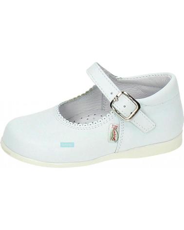 Schuhe für Mädchen  BAMBINELLI 457 MERCEDITAS PIEL CON HEBILLA BLANCO