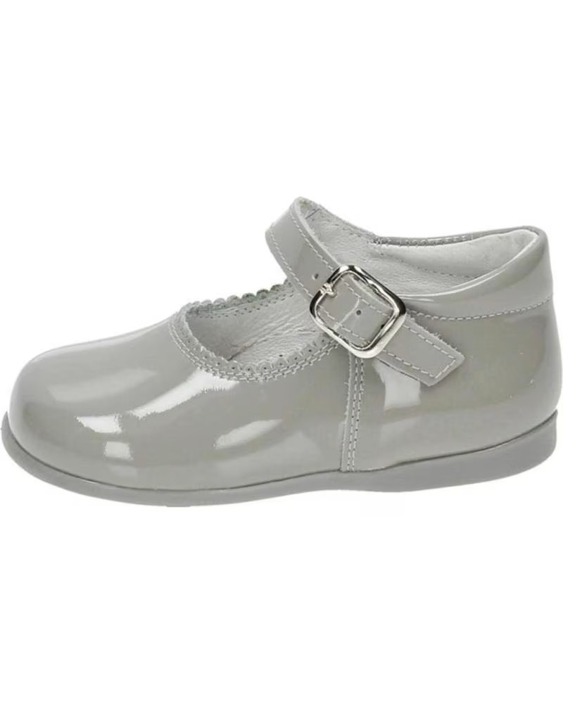 Schuhe für Mädchen  BAMBINELLI 457 MERCEDITAS CHAROL CON HEBILLA GRIS