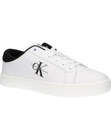 Zapatos de Hombre CALVIN KLEIN ZAPATILLA CASUAL DE MODA PARA HOMBRE YM008640 BLANCO