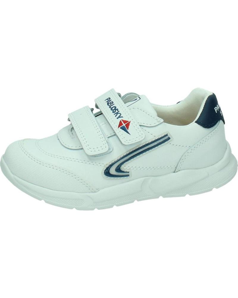 Sportif pour Fille et Garçon PABLOSKY - DEPORTIVO BLANCO COLEGIAL VELCRO TORELLO BLANCO