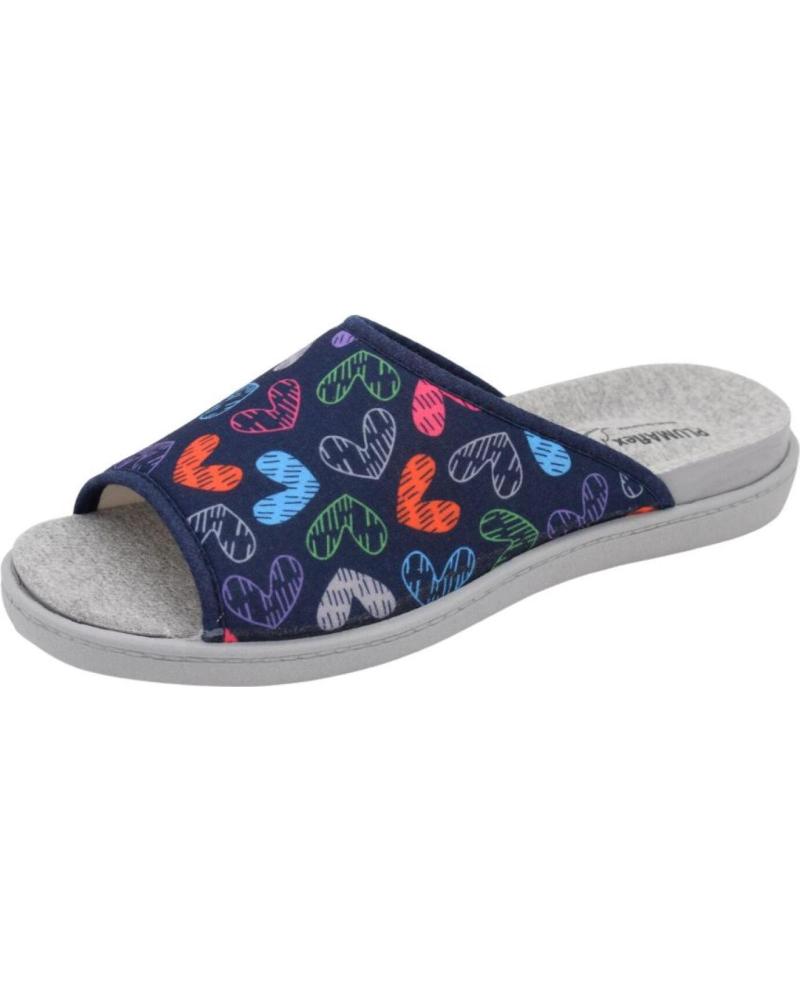 Pantoufles pour Femme PLUMAFLEX ZAPATILLAS DE TELA PARA CASA AZUL