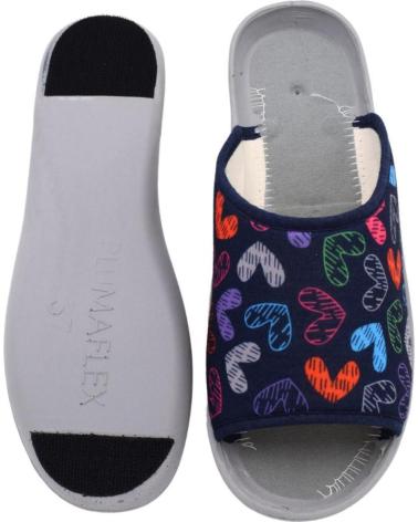 Pantoufles pour Femme PLUMAFLEX ZAPATILLAS DE TELA PARA CASA AZUL