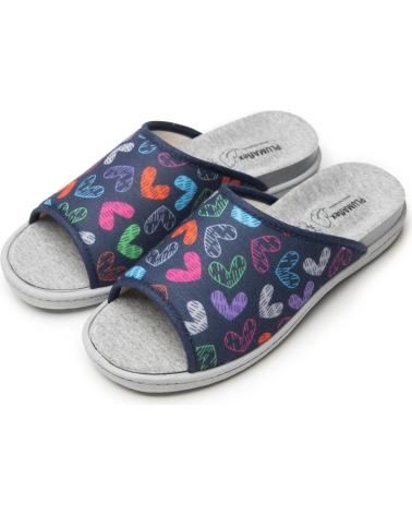Pantoufles pour Femme PLUMAFLEX ZAPATILLAS DE TELA PARA CASA AZUL