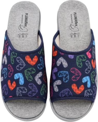 Pantoufles pour Femme PLUMAFLEX ZAPATILLAS DE TELA PARA CASA AZUL
