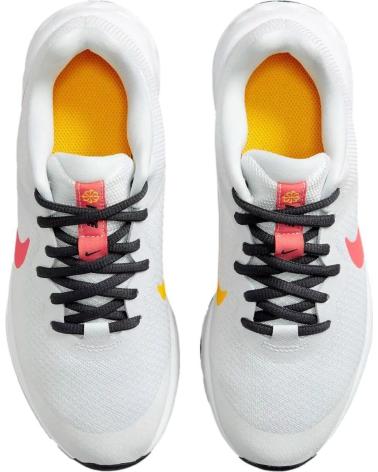 Deportivas de Mujer y Niña NIKE DD1096-101 REVOLUTION 6 WHITE-SEA CORAL-GRIDIRON-LASER ORANGE 
