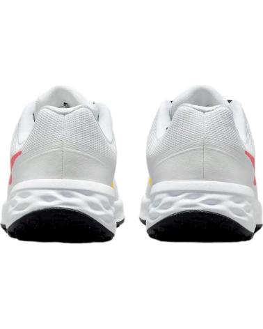 Deportivas de Mujer y Niña NIKE DD1096-101 REVOLUTION 6 WHITE-SEA CORAL-GRIDIRON-LASER ORANGE 