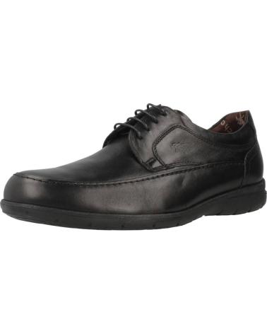 Nauticos per Uomo fluchos 8498 ZAPATOS DE CORDONES DE PIEL PARA HOMBRE PLANTI NEGRO