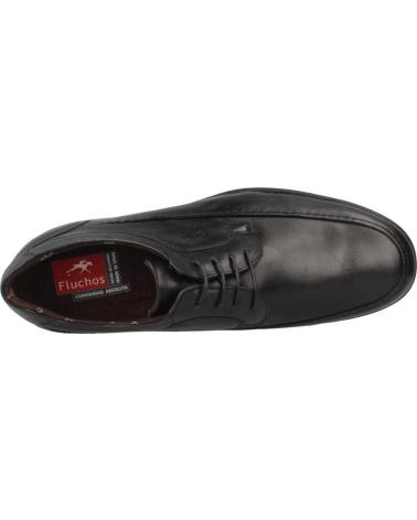 Nauticos per Uomo fluchos 8498 ZAPATOS DE CORDONES DE PIEL PARA HOMBRE PLANTI NEGRO