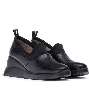 Zapatos de cuña de Mujer WONDERS ZAPATO CASUAL DE PIEL CON PLANTILLAS EXTRAIBLES Y SUELA DE NEGRO