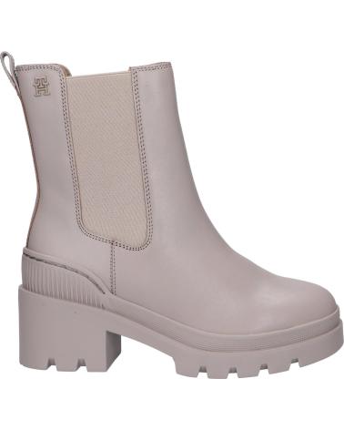 Stivali per Donna TOMMY HILFIGER FW0FW07761 LEATHER MID HEEL BOOT PKB SMOOTH TAUPE