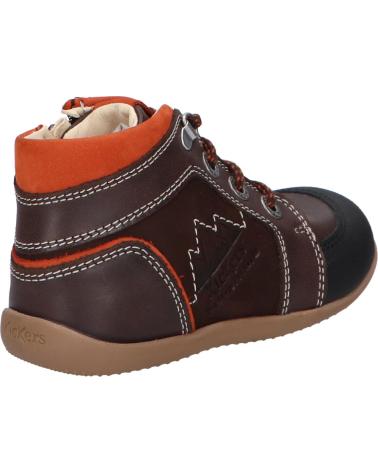 Bottines pour Garçon KICKERS 878602-10 BINS MOUNTAIN 92 MARRON FONCE OR