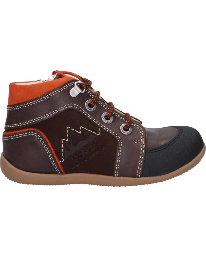 Bottines pour Garçon KICKERS 878602-10 BINS MOUNTAIN 92 MARRON FONCE OR