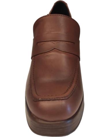 ZAPATOS LOAFER DE CUERO MARRÓN TODICE CON TACÓN BLOQUE - MIS ALAS CUERO