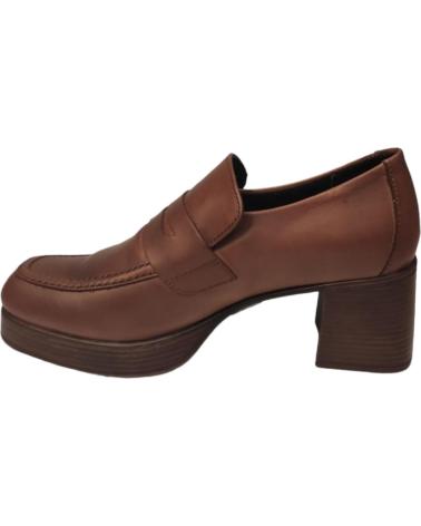ZAPATOS LOAFER DE CUERO MARRÓN TODICE CON TACÓN BLOQUE - MIS ALAS CUERO