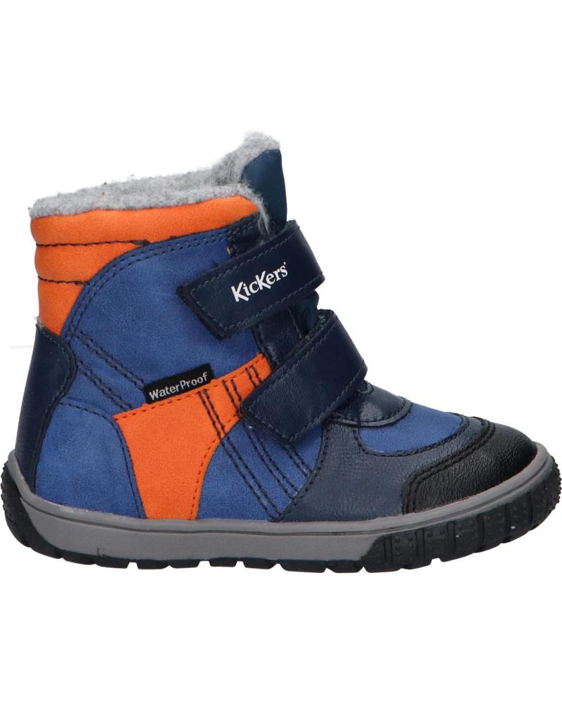 Stiefel für Mädchen und Junge KICKERS 585572-10 SITROUILLE 53 BLEU ORANGE