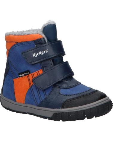 Stiefel für Mädchen und Junge KICKERS 585572-10 SITROUILLE 53 BLEU ORANGE