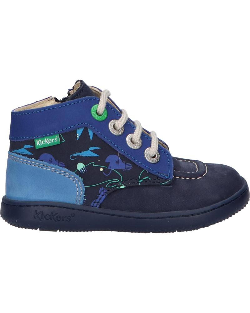 Botas de Menina e Menino KICKERS 947581-10 KICKBONZIP 102 MARINE IMPRIME