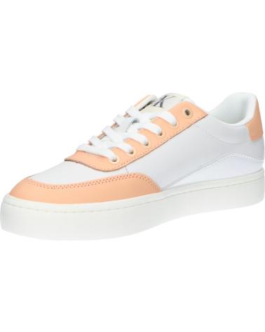 Zapatillas deporte de Mujer CALVIN KLEIN YW0YW01296 CLASSIC CUOSOLE 02S BRIGHT WHITE-APRICOT ICE