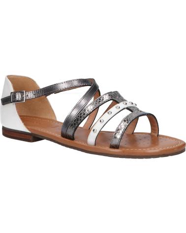 Sandalen für Damen und Mädchen GEOX D25LXV 043N9 D SOZY C1Z1A WHITE-DK SILVER