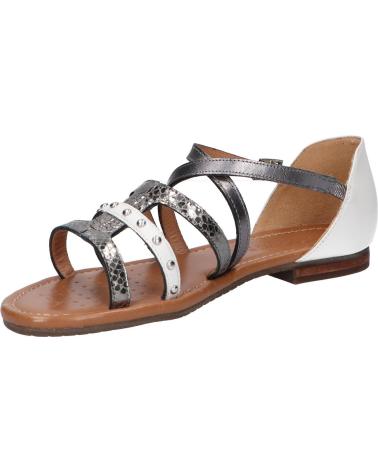 Sandalen für Damen und Mädchen GEOX D25LXV 043N9 D SOZY C1Z1A WHITE-DK SILVER