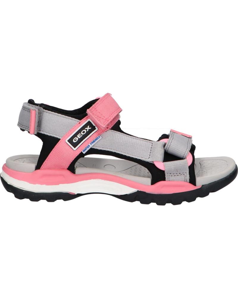 GEOX SANDALIAS CON VELCRO BLACK-GREY