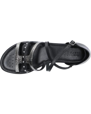 Woman and girl Sandals GEOX D25LXV 043N9 D SOZY C9244 BLACK-DK SILVER