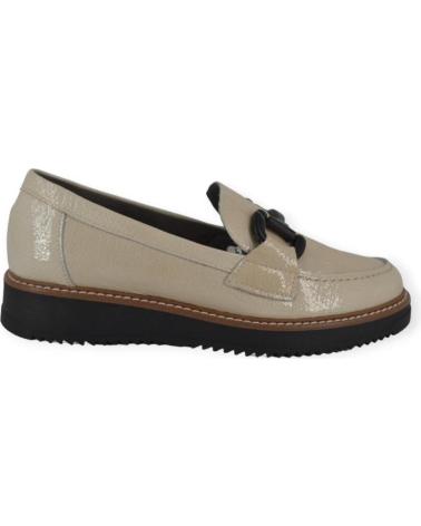 Zapatos de Mujer PITILLOS MOCASIN PIEL CHAROL CREMA PITILLO 5392 GRIS