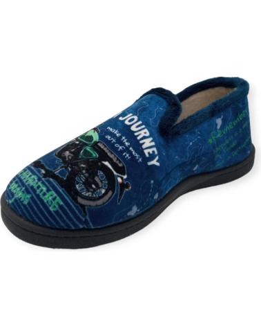 Calzado de casa de Hombre ROAL ZAPATILLA CASA HOMBRE CERRADA MARINO DIBUJO MOTO PLUMAFLEX 1 AZUL