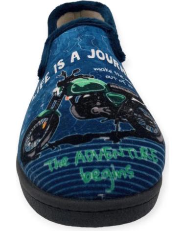 Calzado de casa de Hombre ROAL ZAPATILLA CASA HOMBRE CERRADA MARINO DIBUJO MOTO PLUMAFLEX 1 AZUL