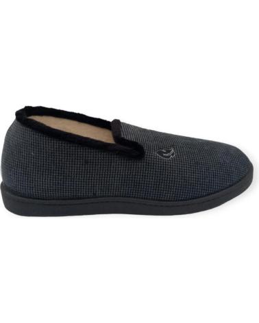 Calzado de casa de Hombre ROAL ZAPATILLA CASA HOMBRE CERRADA NEGRA Y GRIS PLUMAFLEX 12249 NEGRO